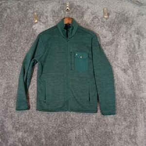 Criquet Mens Kelly Green Full Zip Fleece High Neck Size Small